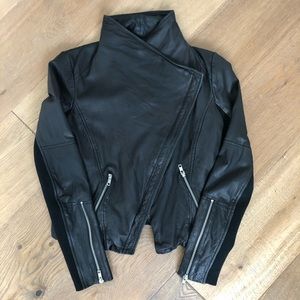 Trouve Black Leather Moto Jacket